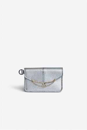 Zadig & Voltaire Borderline Pass Card Holder Plateadas | ZV-255929