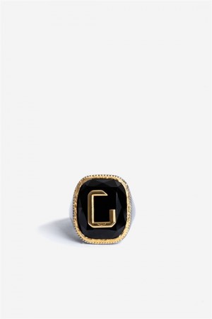 Zadig & Voltaire Cecilia Signet Ring Obsidian | ZV-255864