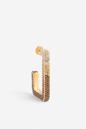 Zadig & Voltaire Cecilia Strass Earrings Marrones | ZV-255861