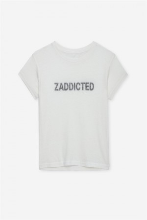 Zadig & Voltaire Charlotte Zaddicted T-shirt Blancas | ZV-256274