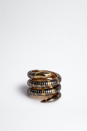 Zadig & Voltaire Double Snake Ring Doradas | ZV-255883