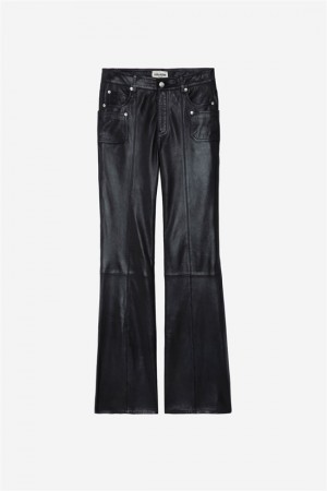 Zadig & Voltaire Elvir Cuero Pants Negras | ZV-256224