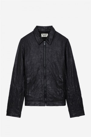 Zadig & Voltaire Lasso Zip Cuero Jacket Negras | ZV-256417