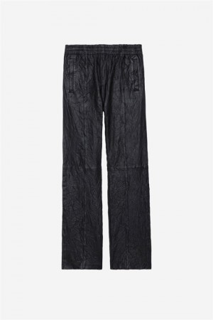 Zadig & Voltaire Pacha Cuero Pants Negras | ZV-256238