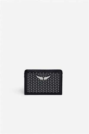 Zadig & Voltaire Pass Plumetis Wallet Negras | ZV-255948