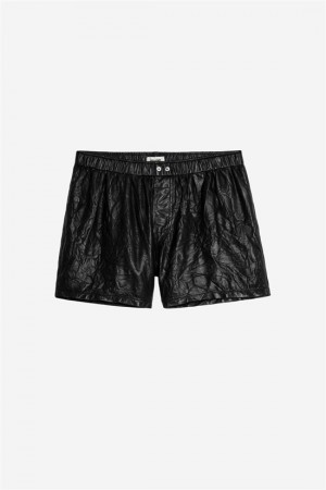 Zadig & Voltaire Pax Cuero Shorts Negras | ZV-256239