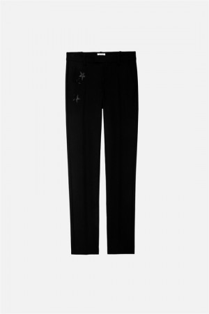 Zadig & Voltaire Prune Strass Star Pants Negras | ZV-256240