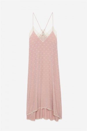 Zadig & Voltaire Risty Silk Jacquard Vestido Rosas | ZV-256375