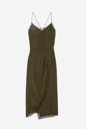 Zadig & Voltaire Rixi Silk Jacquard Vestido Verde | ZV-256374