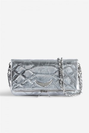 Zadig & Voltaire Rock Acolchado Metallic Clutch Plateadas | ZV-256193