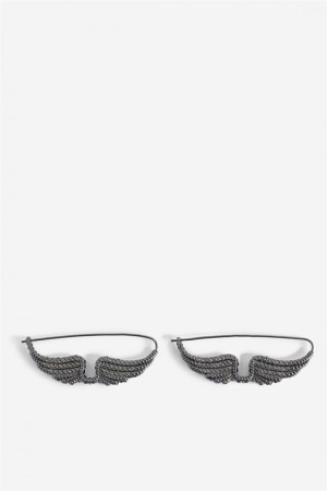 Zadig & Voltaire Rock Piercing Earrings Obsidian | ZV-255891