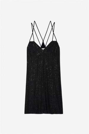 Zadig & Voltaire Rohana Diamante Silk Vestido Negras | ZV-256388