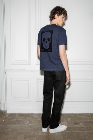 Zadig & Voltaire Stockholm Skull T-shirt Azules Oscuro | ZV-255684