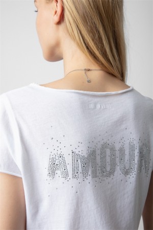 Zadig & Voltaire Tunisien Amour T-shirt Blancas | ZV-256270