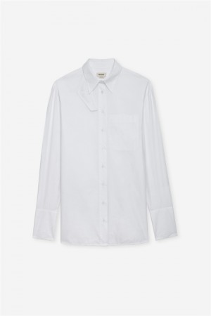 Zadig & Voltaire Tyrone Popline Shirt Blancas | ZV-256328