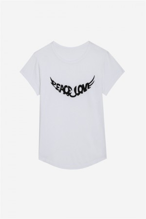 Zadig & Voltaire Woop Wings T-shirt Blancas | ZV-256256