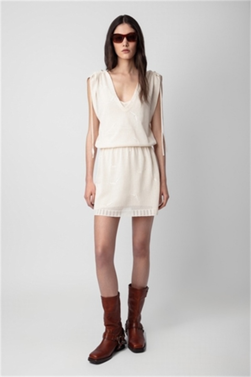 Zadig & Voltaire Alanis Vestido Blancas | ZV-256378