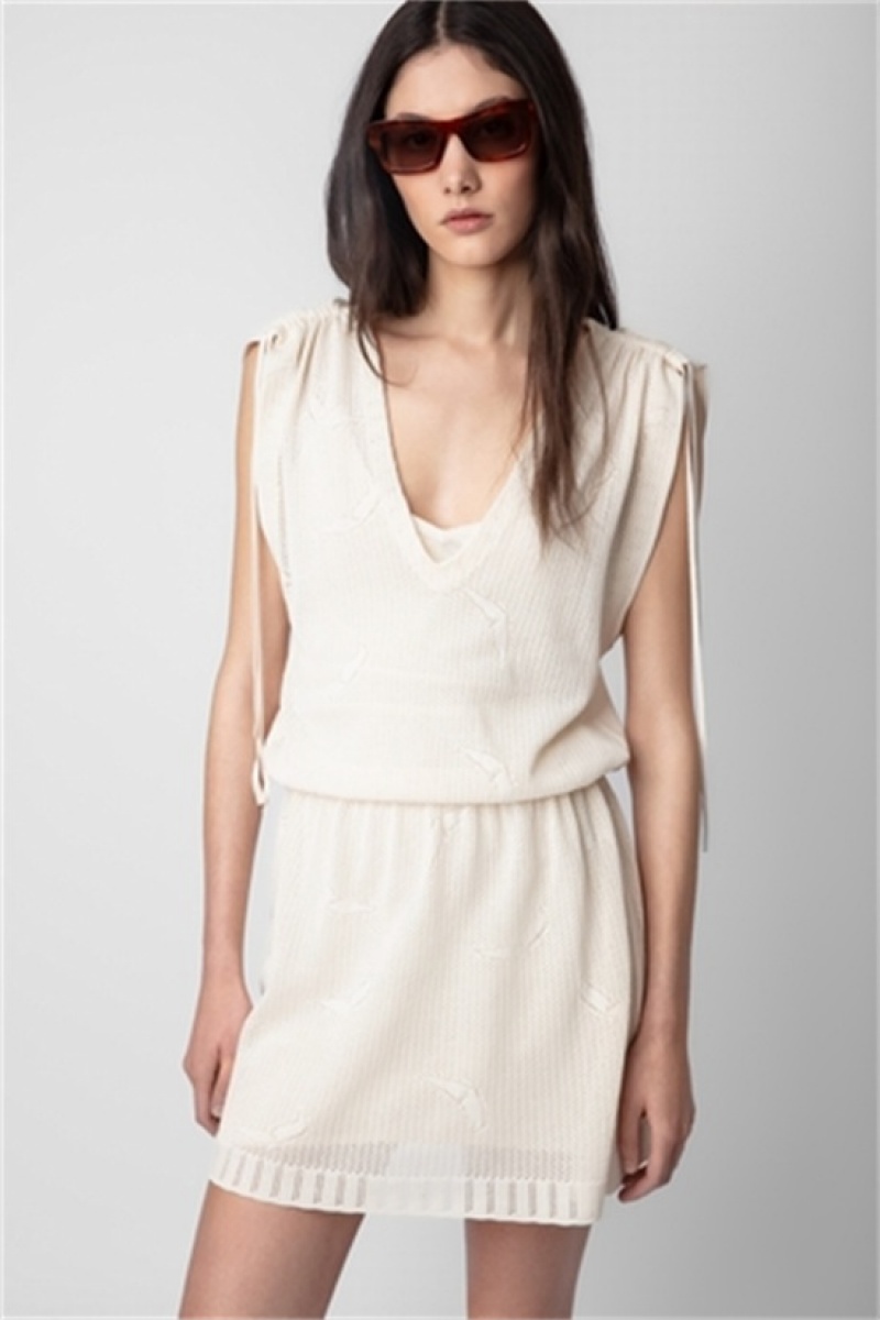 Zadig & Voltaire Alanis Vestido Blancas | ZV-256378