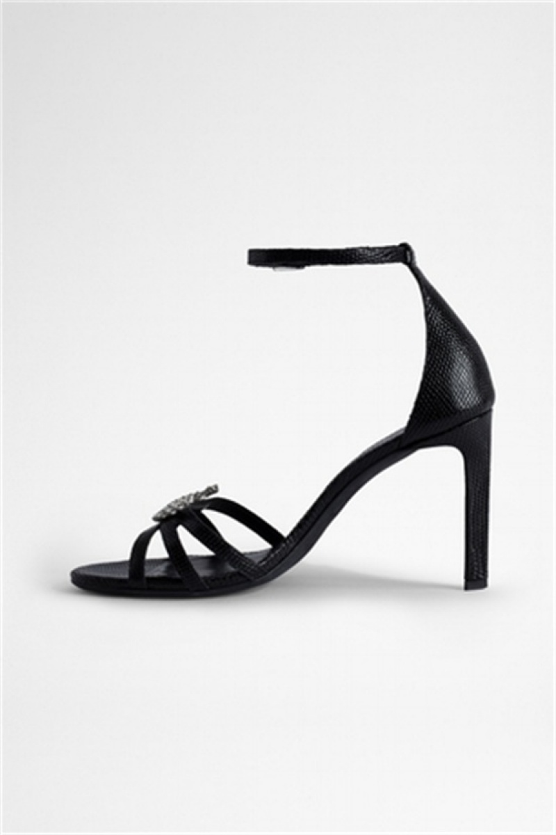 Zadig & Voltaire Amee Wing Sandals Negras | ZV-255784