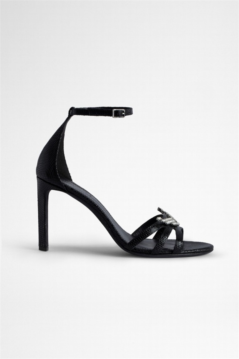 Zadig & Voltaire Amee Wing Sandals Negras | ZV-255784