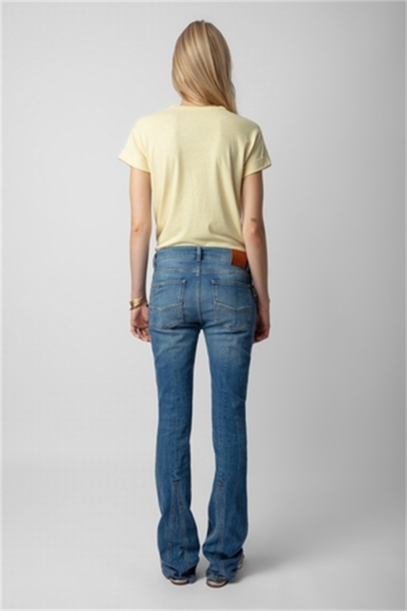 Zadig & Voltaire Anya Diamante T-shirt Amarillo | ZV-256267