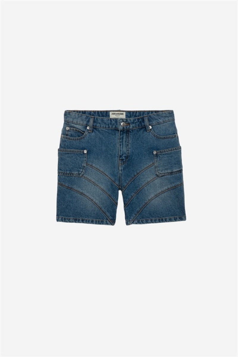 Zadig & Voltaire Bays Denim Bermuda Azules Claro | ZV-256214