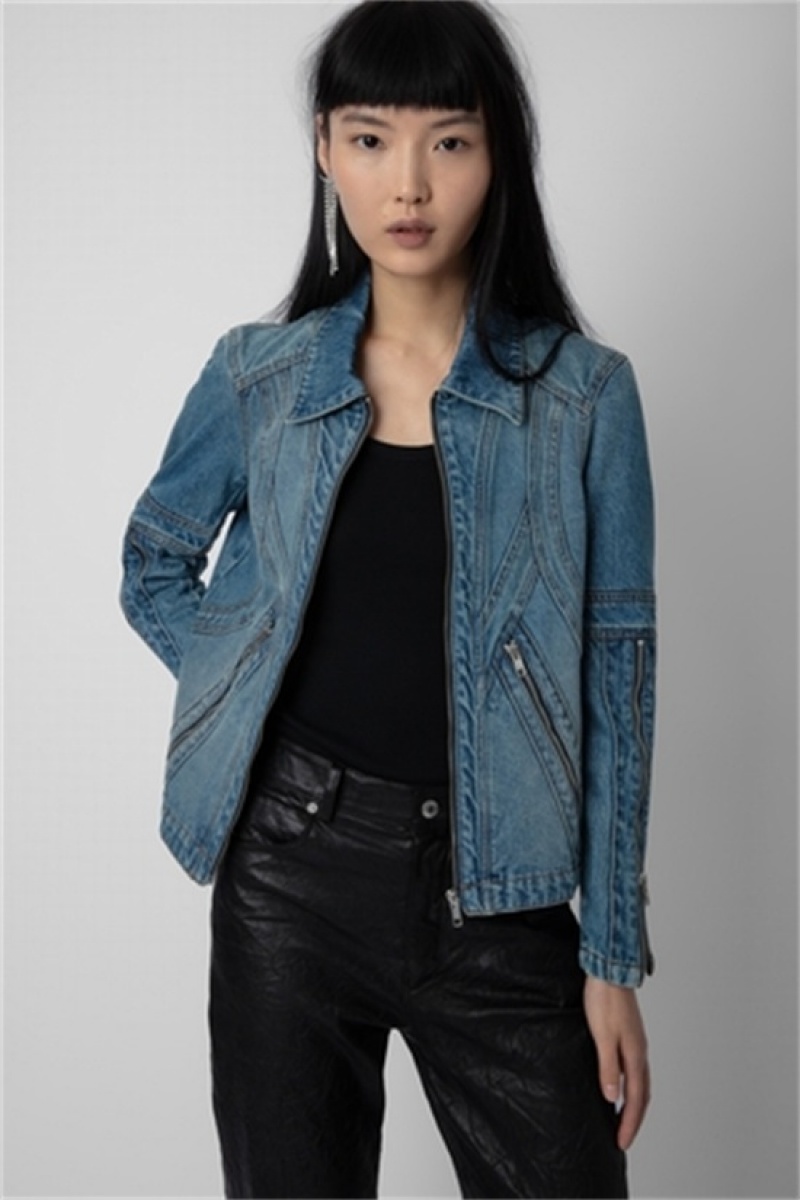 Zadig & Voltaire Bons Denim Jacket Azules Claro | ZV-256409