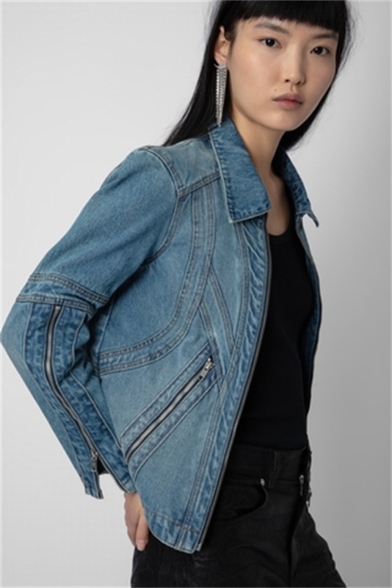 Zadig & Voltaire Bons Denim Jacket Azules Claro | ZV-256409