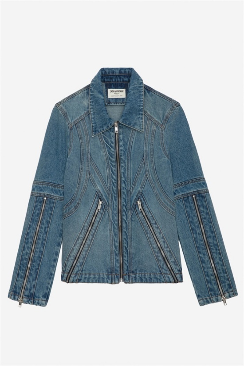 Zadig & Voltaire Bons Denim Jacket Azules Claro | ZV-256409