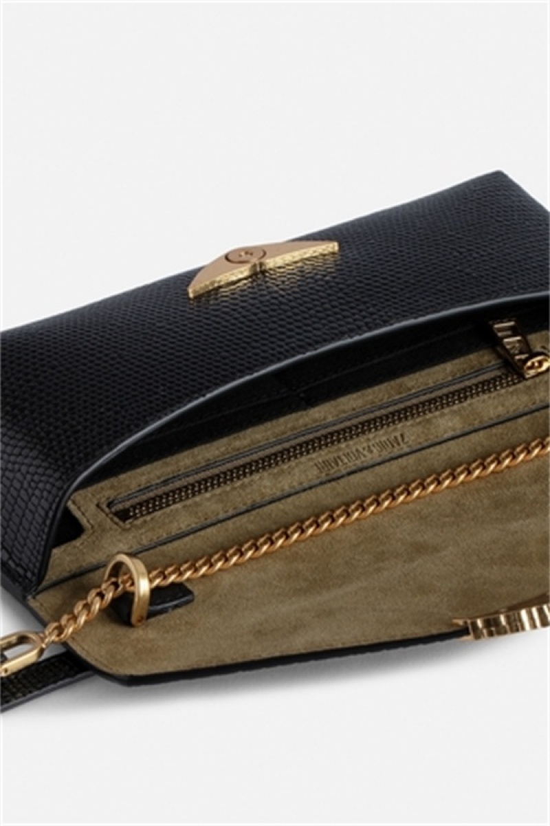 Zadig & Voltaire Borderline Embrossed Clutch Negras | ZV-256035