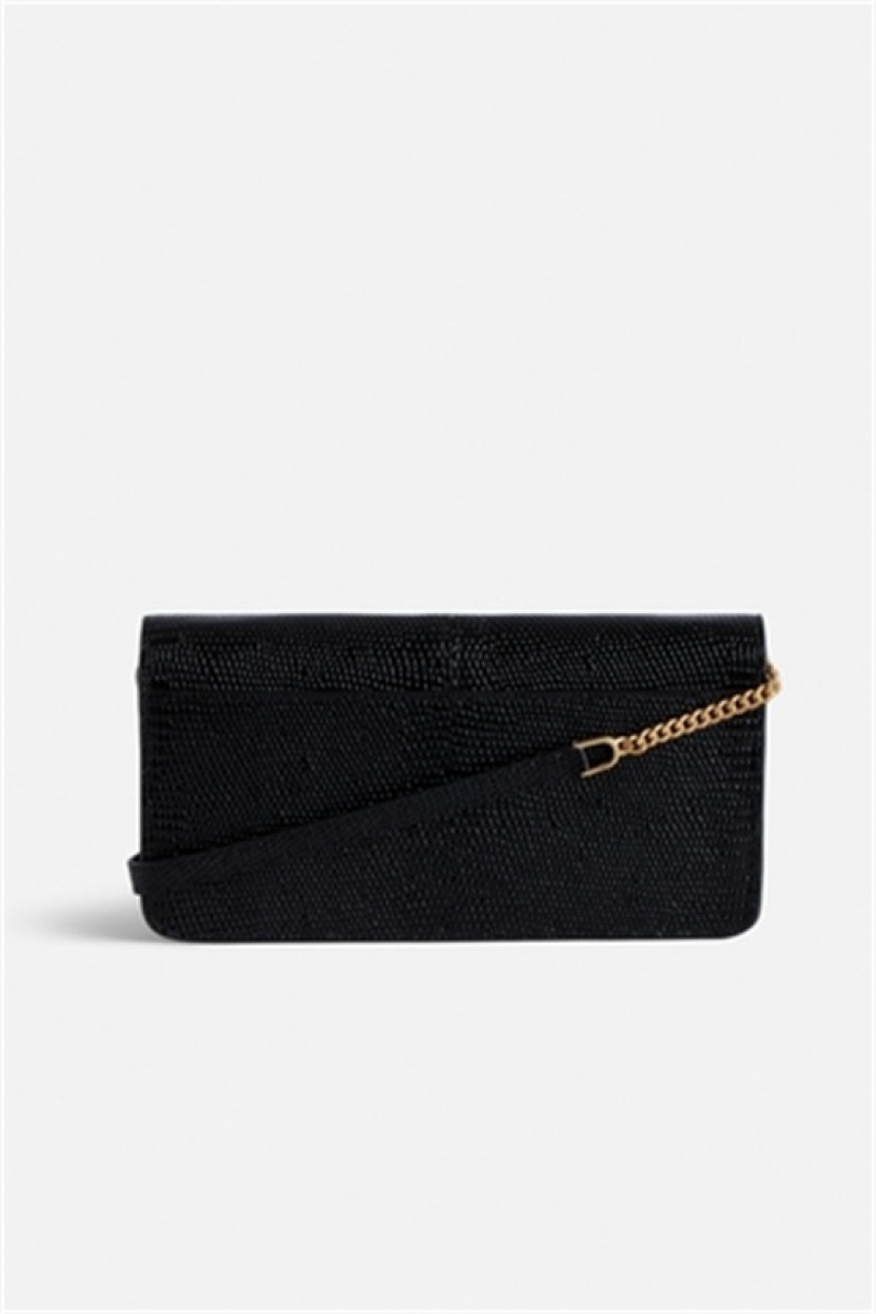 Zadig & Voltaire Borderline Embrossed Clutch Negras | ZV-256035