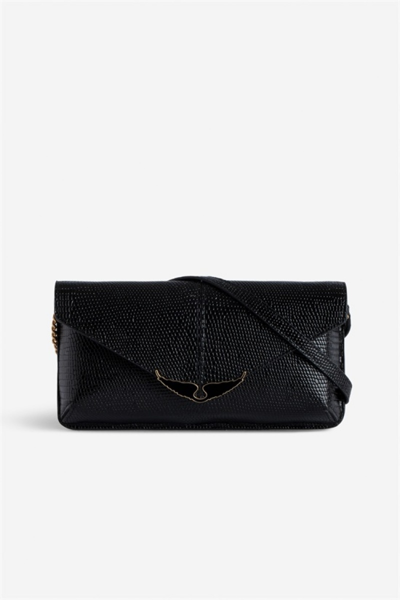 Zadig & Voltaire Borderline Embrossed Clutch Negras | ZV-256035