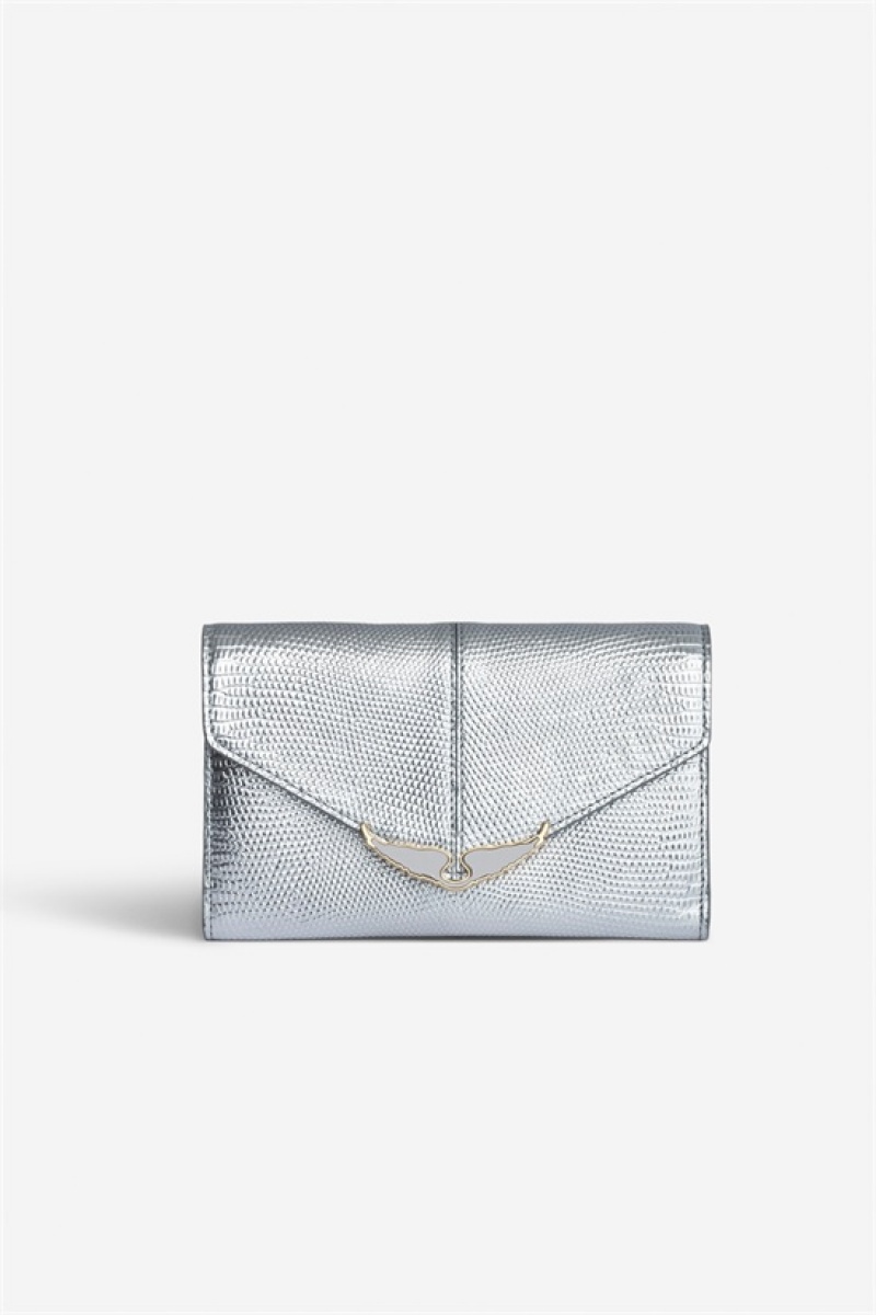 Zadig & Voltaire Borderline Metallic Wallet Plateadas | ZV-255907