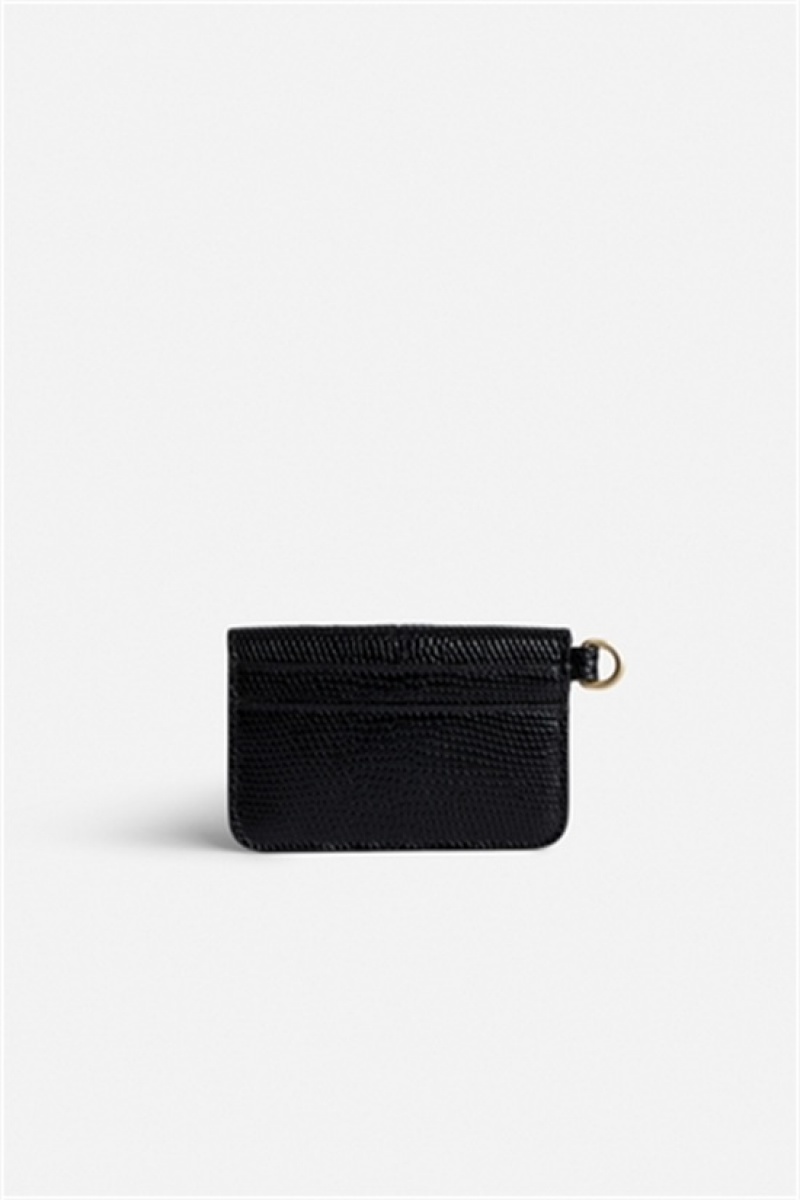 Zadig & Voltaire Borderline Pass Card Case Negras | ZV-255928