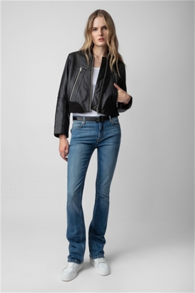 Zadig & Voltaire Bunta Cuero Jacket Negras | ZV-256418