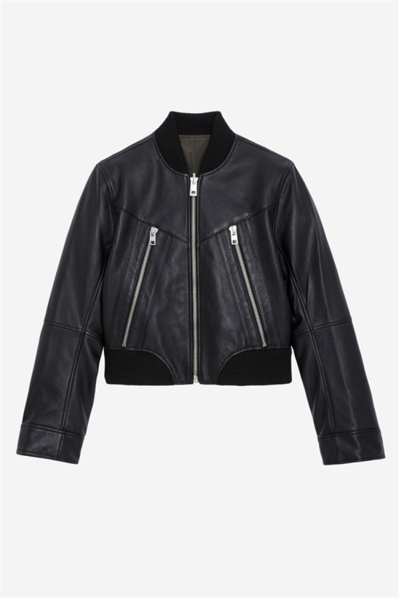 Zadig & Voltaire Bunta Cuero Jacket Negras | ZV-256418