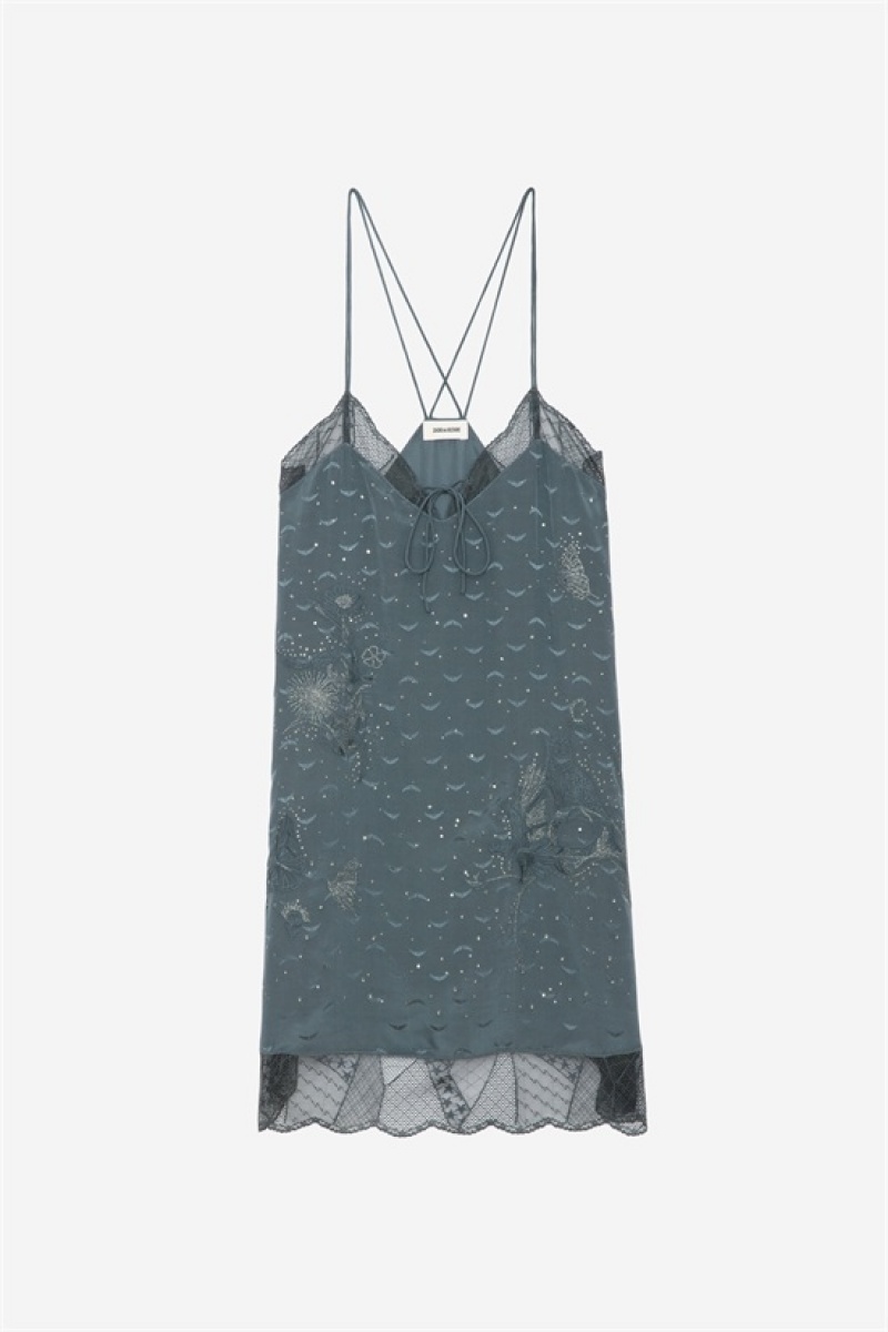 Zadig & Voltaire Calissa Silk Vestido Verde Oscuro | ZV-256396