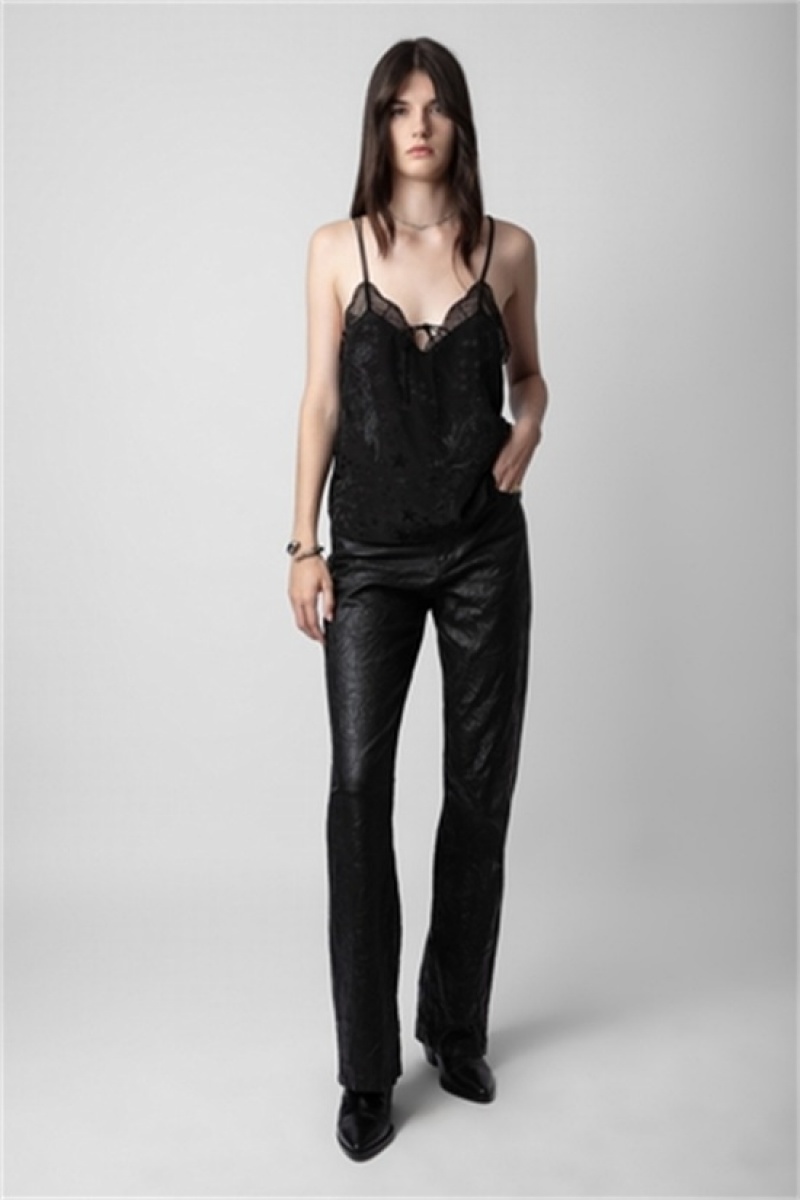 Zadig & Voltaire Capela Silk Top Negras | ZV-256339