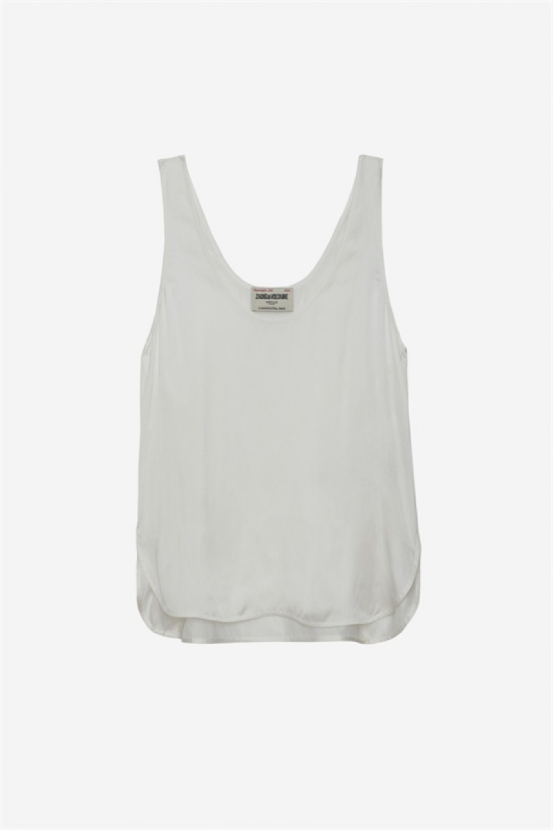 Zadig & Voltaire Carys Satin Top Blancas | ZV-256300