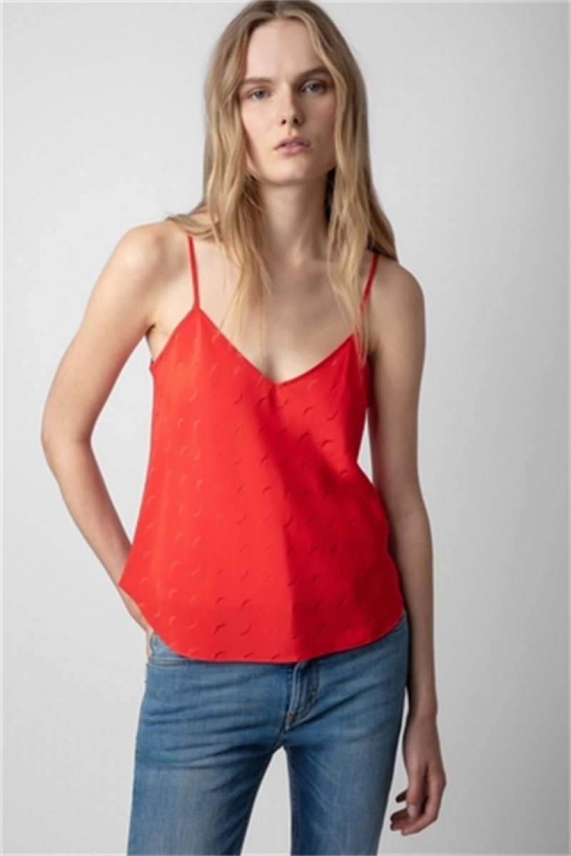 Zadig & Voltaire Casel Silk Top Rojas | ZV-256340