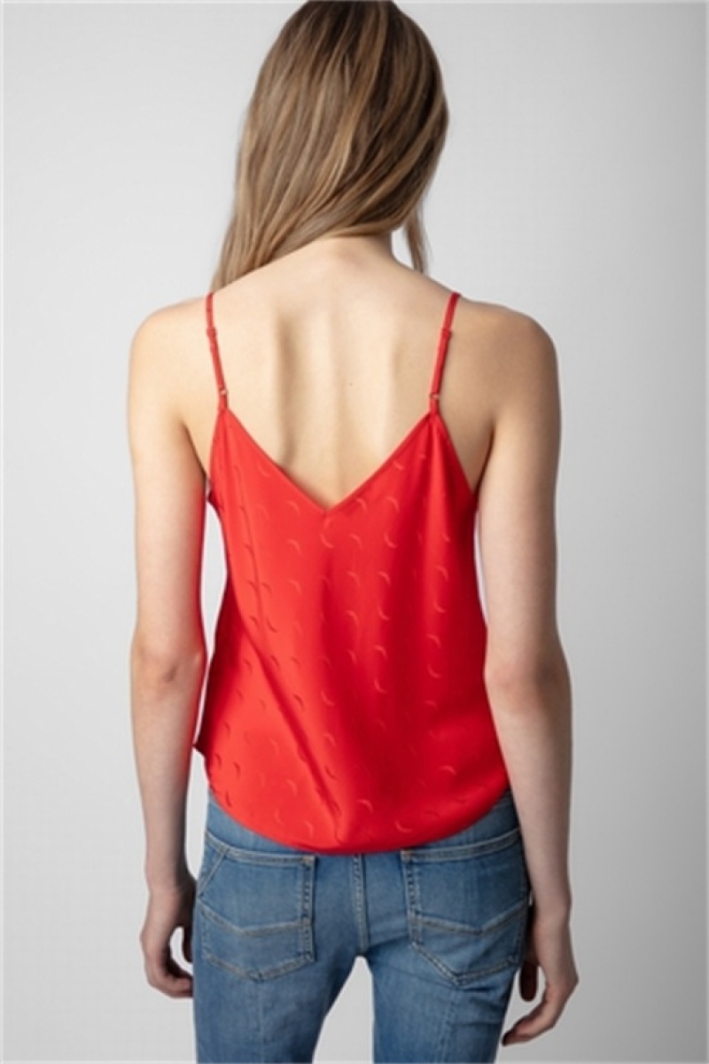 Zadig & Voltaire Casel Silk Top Rojas | ZV-256340