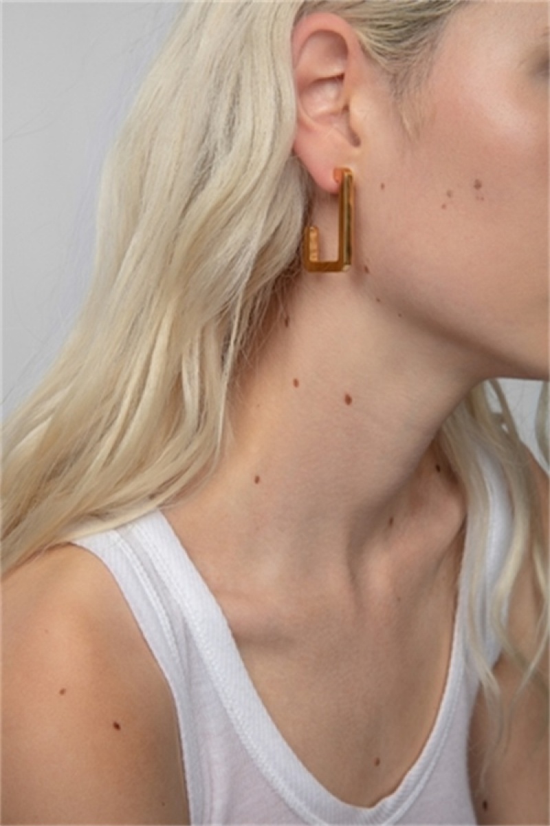 Zadig & Voltaire Cecilia Big Earrings Doradas | ZV-255862