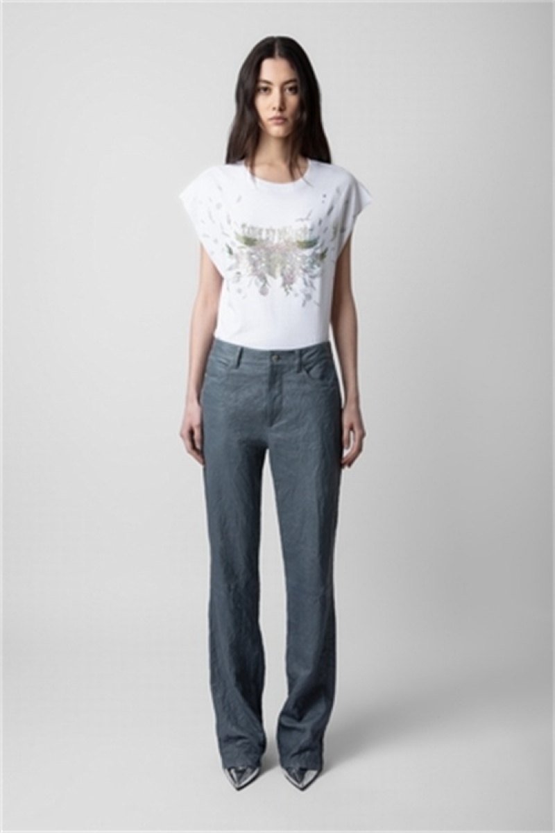 Zadig & Voltaire Cecilia Concert Wings Tee Blancas | ZV-256279