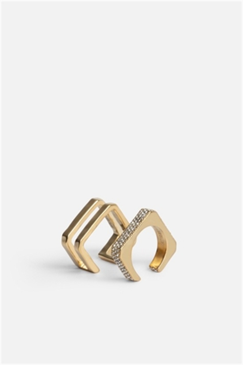 Zadig & Voltaire Cecilia Strass Rings Doradas | ZV-255870