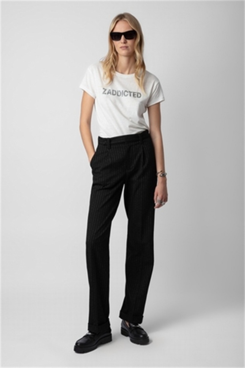 Zadig & Voltaire Charlotte Zaddicted T-shirt Blancas | ZV-256274