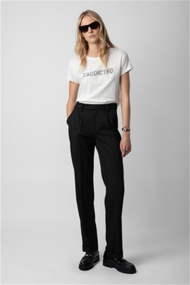 Zadig & Voltaire Charlotte Zaddicted T-shirt Blancas | ZV-256274