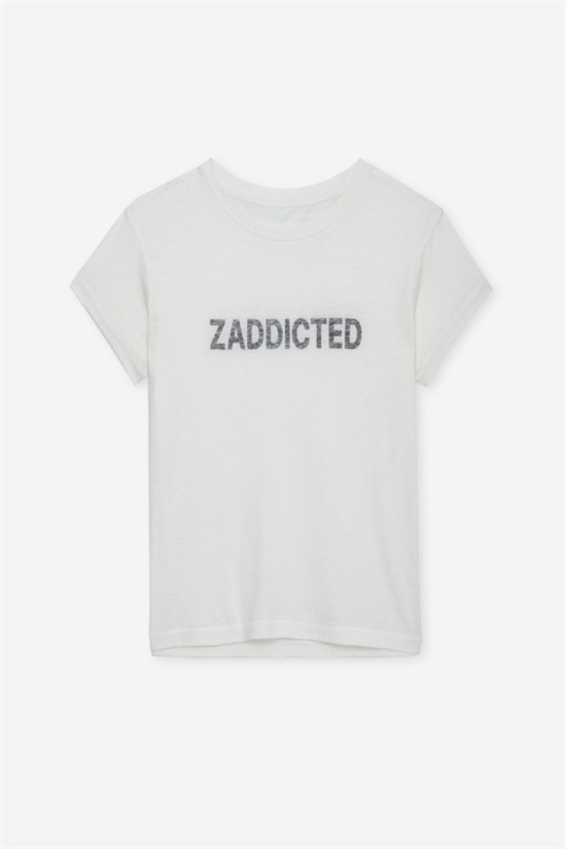 Zadig & Voltaire Charlotte Zaddicted T-shirt Blancas | ZV-256274