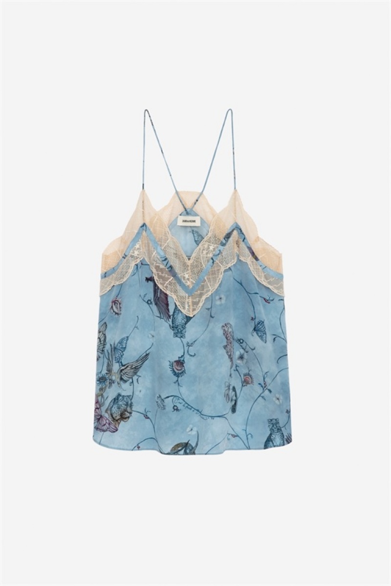 Zadig & Voltaire Christo Silk Camisole Azules | ZV-256334