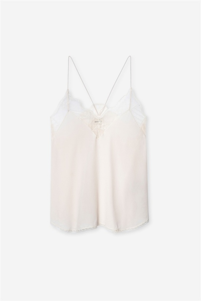 Zadig & Voltaire Christy Camisole Blancas | ZV-256320