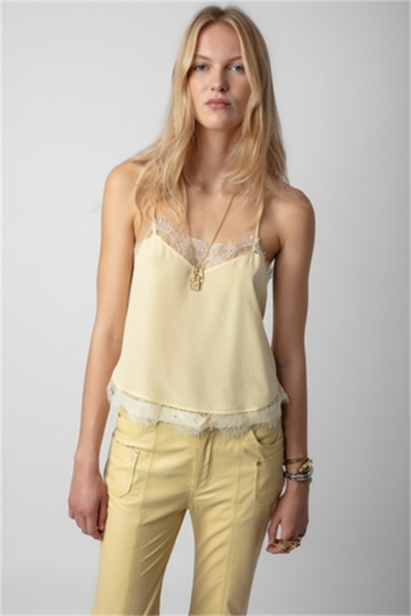 Zadig & Voltaire Claudy Silk Camisole Amarillo | ZV-256306